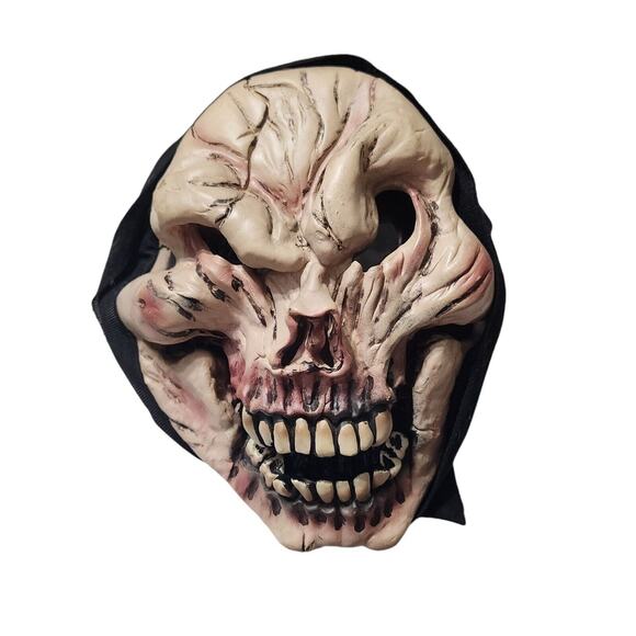 Grim Reaper Hooded Halloween Mask Vintage Seasons Costume Cosplay - Picture 1 of 4